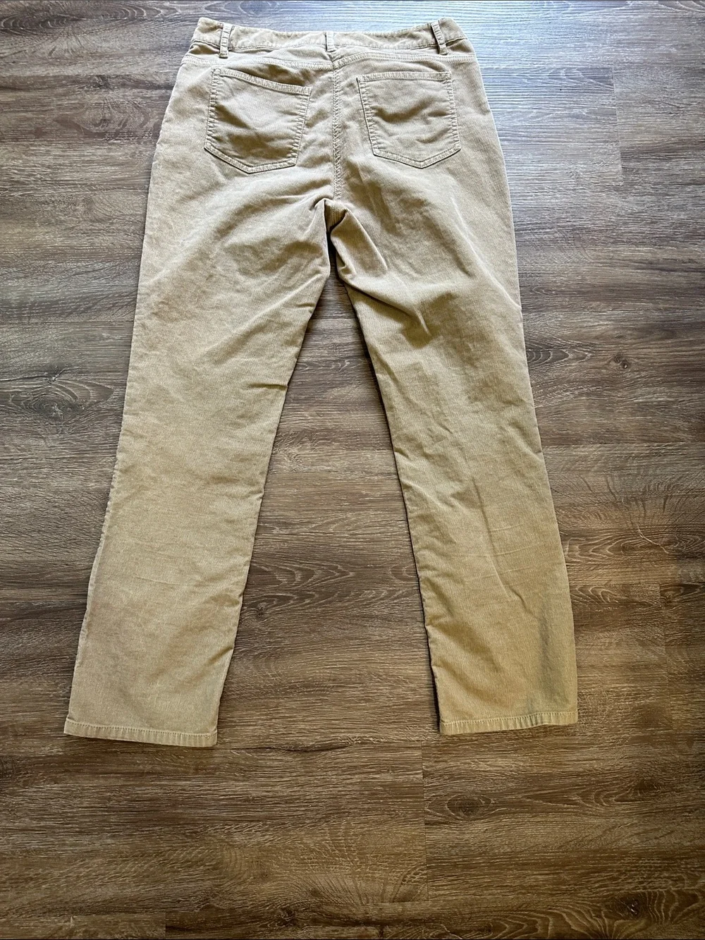 Kate Hill Trio Straight-Leg Corduroy Pants in Brown, Orange & Tan